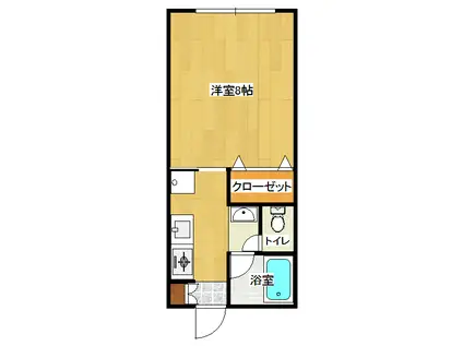 カーサセンティアム(1K/2階)の間取り写真