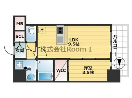 アドバンス大阪城ベレッツァ(1LDK/11階)の間取り写真