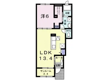 OHANA III(1LDK/1階)の間取り写真