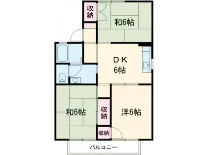 メゾンエスポワール(3DK/2階)の間取り写真