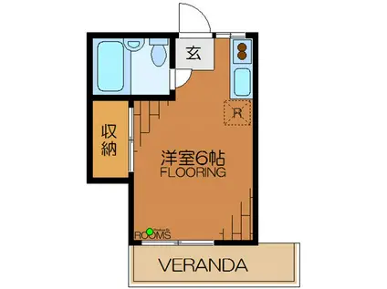 小倉ハイツ(ワンルーム/2階)の間取り写真