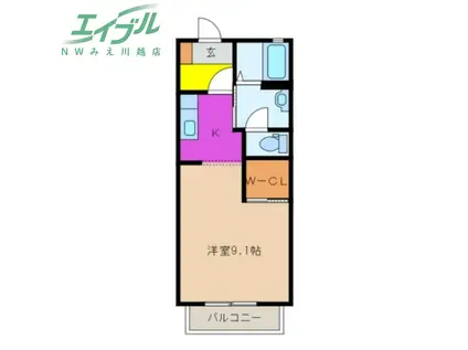 ALLURE(1K/1階)の間取り写真