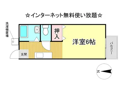 メゾンド静市(1K/2階)の間取り写真