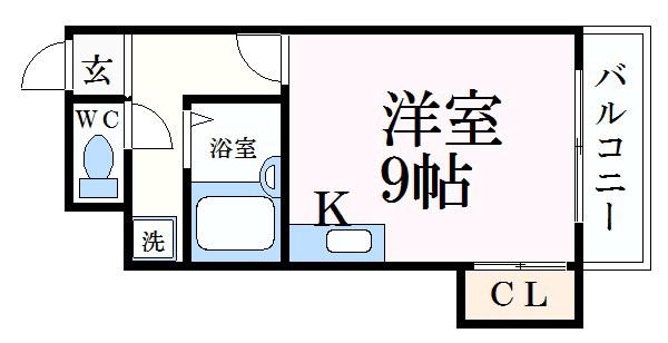 レジデンス西庄(1K/2階)の間取り写真