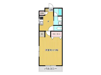 マーベラスII(1K/1階)の間取り写真