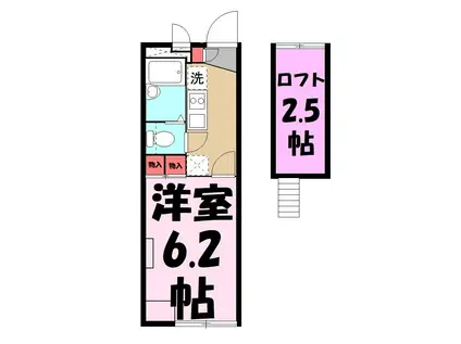 東武野田線 南桜井駅(埼玉) 徒歩10分 2階建 築20年(1K/1階)の間取り写真