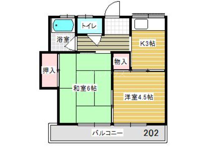 高田アパート(2K/2階)の間取り写真