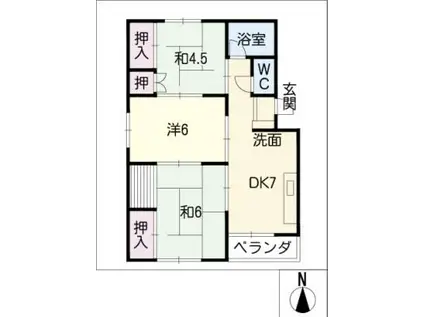 BLUE ROSE咲(3DK/3階)の間取り写真