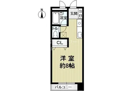 ジオコート桂(ワンルーム/3階)の間取り写真