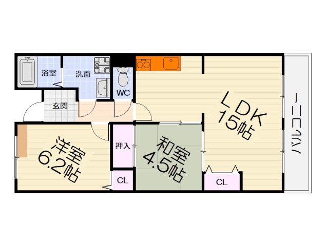 雅マンション(2LDK/2階)の間取り写真