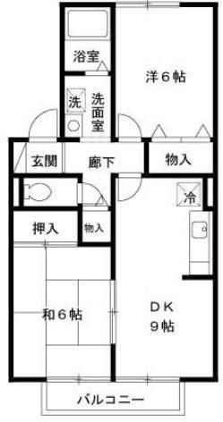 RIHITO八尾(2DK/2階)の間取り写真