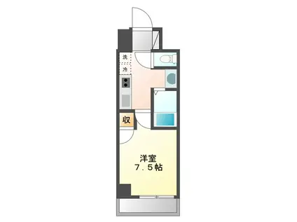 エスポワール西条(1K/5階)の間取り写真