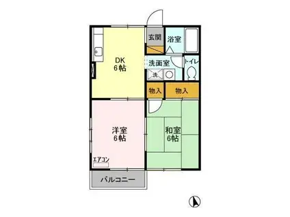 スプリング・クレイン II(2DK/2階)の間取り写真