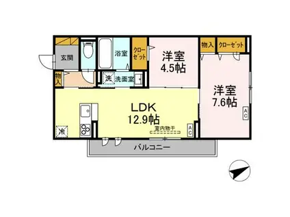 ECLAT(2LDK/3階)の間取り写真