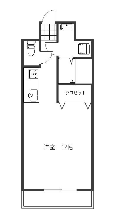 本町HILLS(ワンルーム/2階)の間取り写真