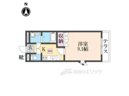 クレシア(1K/1階)の間取り写真