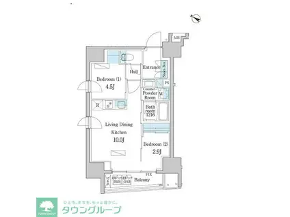 デュオフラッツ日本橋水天宮(2LDK/8階)の間取り写真