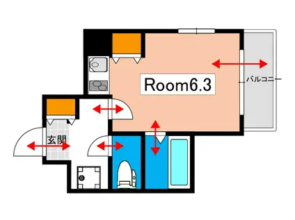 ジュネス鹿田(ワンルーム/7階)の間取り写真