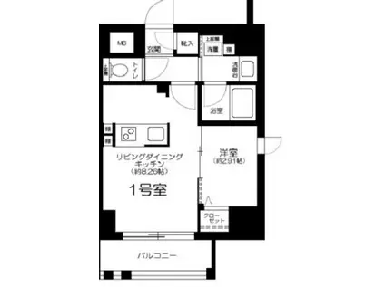 グランジット千代田水道橋(1LDK/9階)の間取り写真