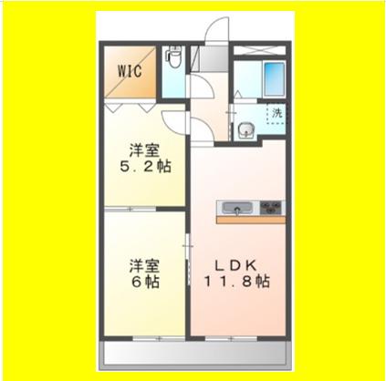 AVENIR BRILLER(2LDK/2階)の間取り写真