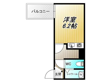 HESTA近大前(ワンルーム/3階)の間取り写真