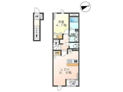 シーガルハウス(1LDK/2階)の間取り写真