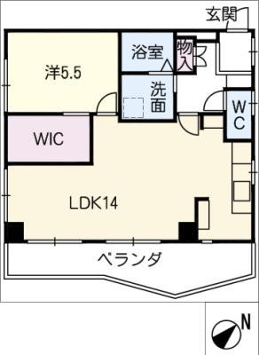 第二丸美ハイツ(1LDK/5階)の間取り写真