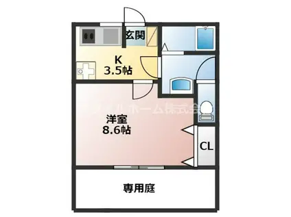 ライフイン・ビー・サークル(1K/1階)の間取り写真