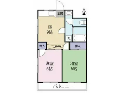 ウイングヒルM(2LDK/3階)の間取り写真