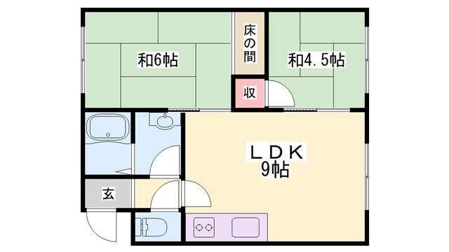 白国ハウス(2LDK/2階)の間取り写真