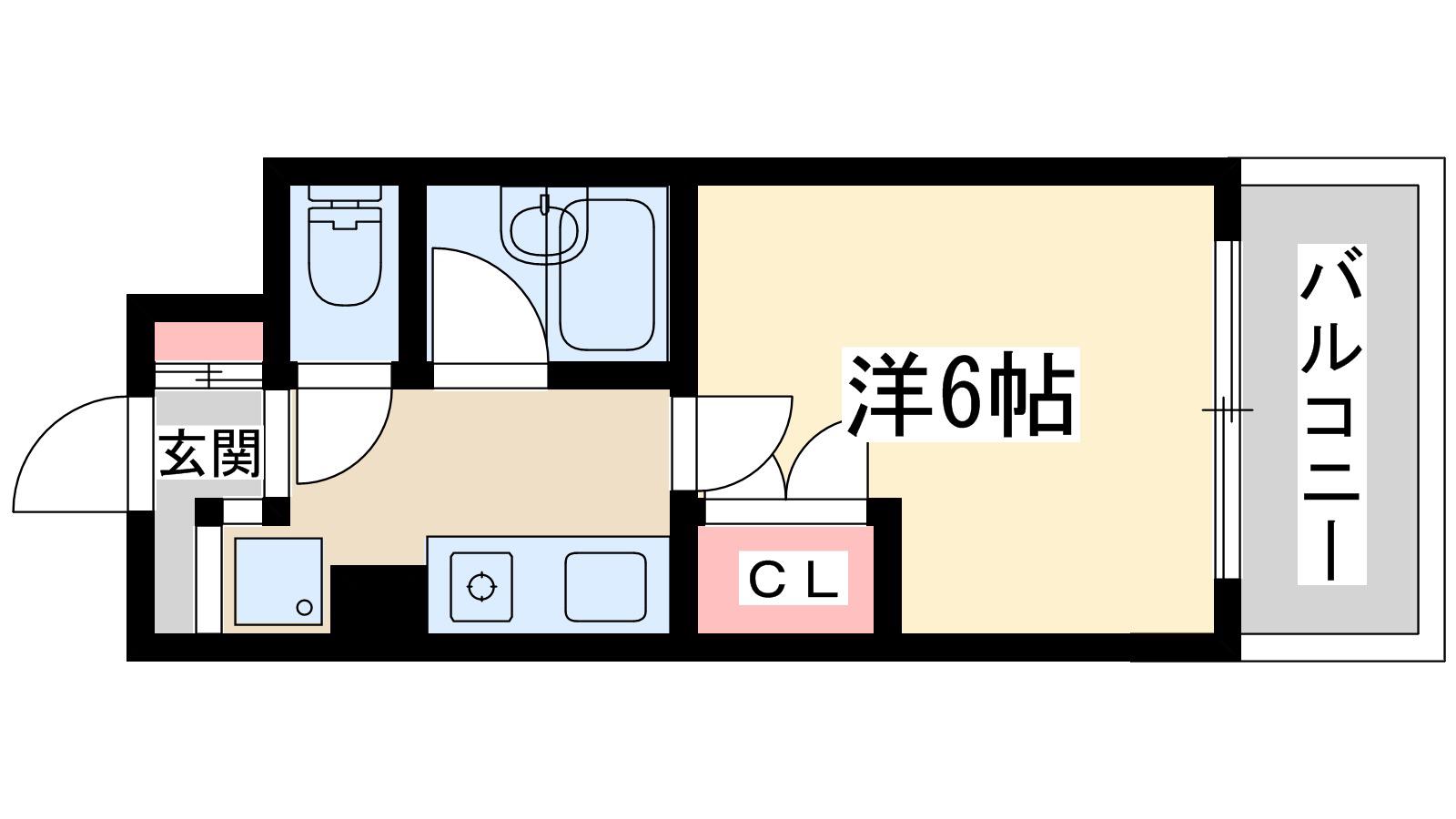 エスリード新大阪第8(1K/2階)の間取り写真