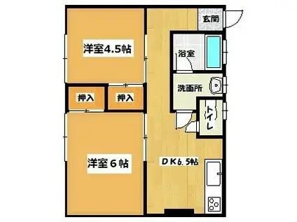 メイプルハイム(2DK/2階)の間取り写真