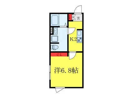 ヒルズコート北千住(1K/4階)の間取り写真