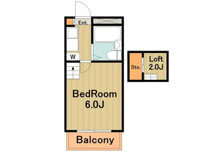 トップヒルゲート(1K/2階)の間取り写真