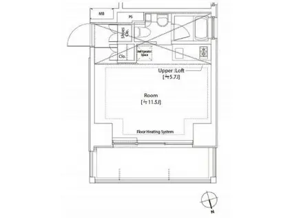 カスタリア中延(ワンルーム/3階)の間取り写真