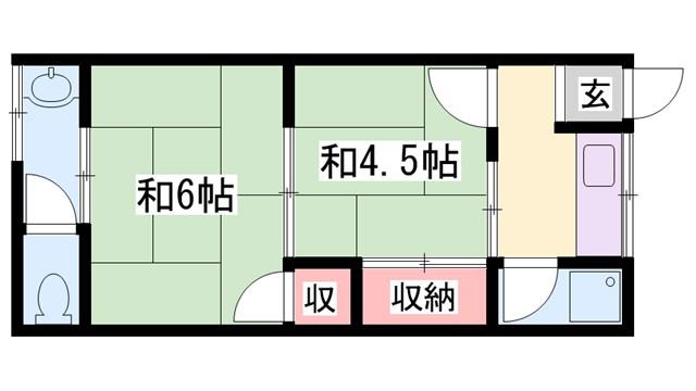 加茂の荘(2K/2階)の間取り写真