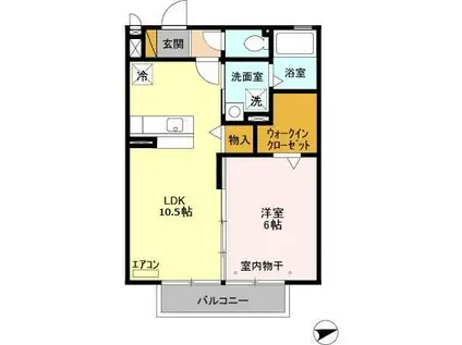 エレヴァート(1LDK/2階)の間取り写真