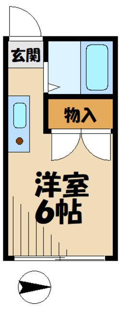 ホワイトウイング越野(ワンルーム/3階)の間取り写真