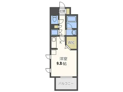 レジディア靭公園(ワンルーム/12階)の間取り写真