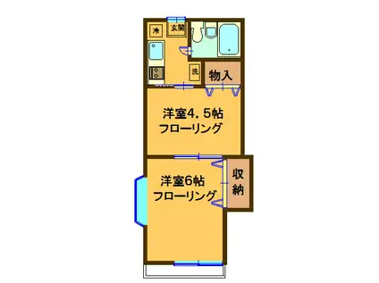 ライツアップパレス(2K/1階)の間取り写真