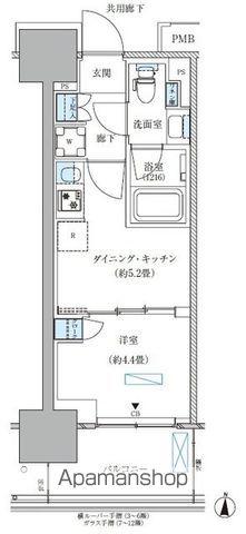 パークアクシス西大島コンフォートスクエア(1DK/11階)の間取り写真