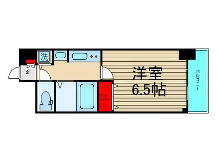 プレサンス難波リバーオアシス(1K/13階)の間取り写真