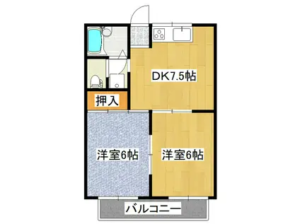 キクハイツ(2DK/2階)の間取り写真