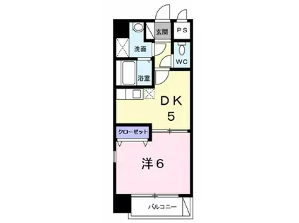 プレジデンシャル白山(1DK/1階)の間取り写真