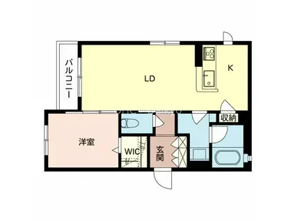 SHAMAISON 八尾(1LDK/2階)の間取り写真