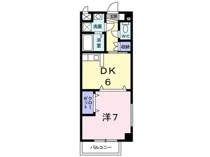 パルテール・アイI(1DK/1階)の間取り写真