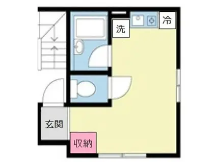 DUET上野(ワンルーム/2階)の間取り写真