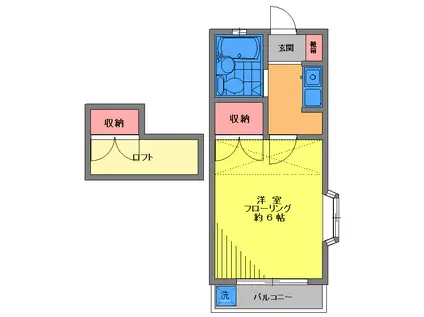 メゾンド・アミ(1K/2階)の間取り写真