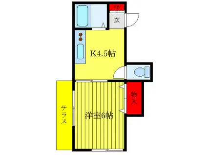 コーポ富田(1K/1階)の間取り写真