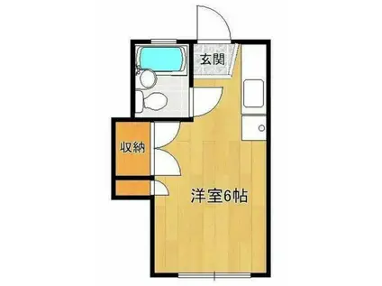 UトピアB(ワンルーム/2階)の間取り写真